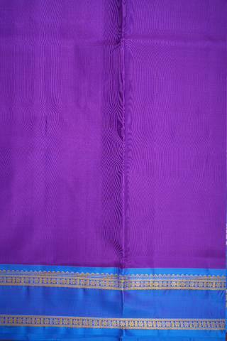 Floral Zari Border Plain Purple Nine Yards Silk Saree