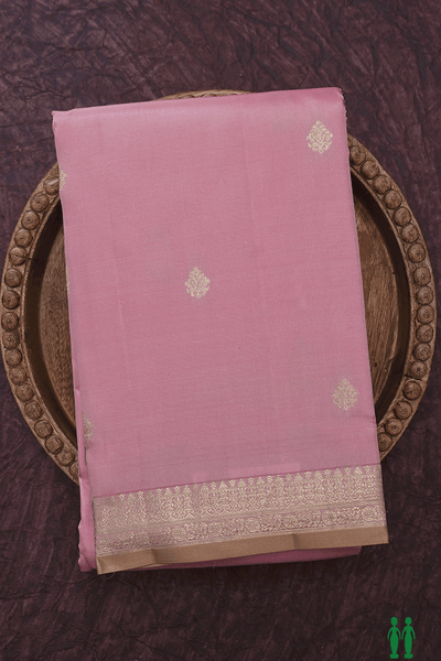 Buy the beautiful Bright Baby Pink Kanjivaram Saree - Karagiri