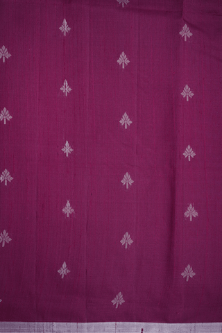 Floral Zari Motifs Berry Purple Raw Silk Saree