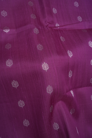 Floral Zari Motifs Grape Purple Raw Silk Saree