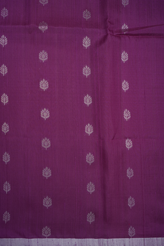 Floral Zari Motifs Grape Purple Raw Silk Saree