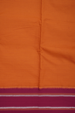 Ganga Jamuna Border Ochre Orange Dharwad Cotton Saree