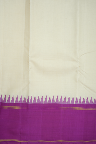 Ganga Jamuna Border Plain Beige Kanchipuram Silk Saree