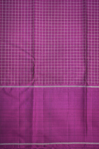 Checks With Plain Border Green Kanchipuram Silk Saree