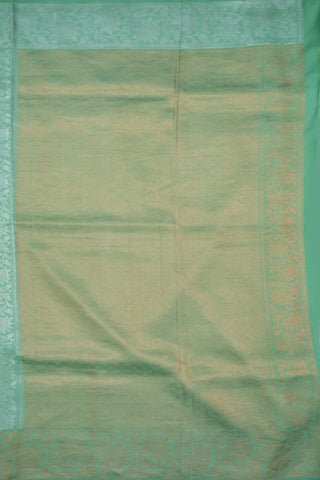 Printed Floral Sea Green Kanchipuram Silk Saree