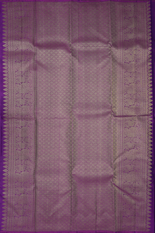 Half And Half Color Purple Navy Blue Kanchipuram Silk Saree