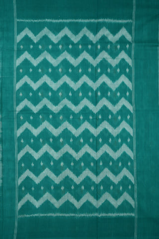 Ikat Diamond Design Teal Green Pochampally Cotton Saree