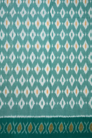 Ikat Diamond Design Teal Green Pochampally Cotton Saree