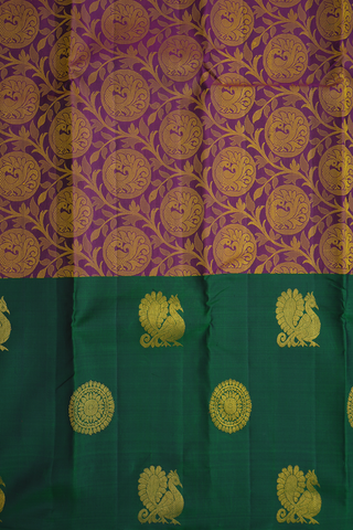 Jacquard Pattern Berry Purple Kanchipuram Silk Saree