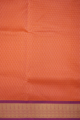 Jacquard Pattern Bright Orange Traditional Silk Cotton Saree