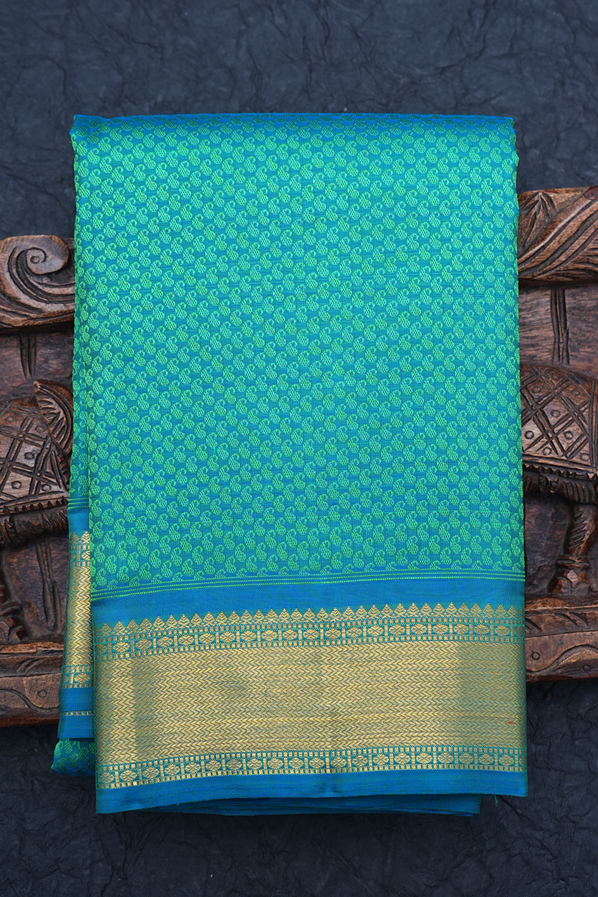Royal blue kanchipuram soft silk saree – Thokai
