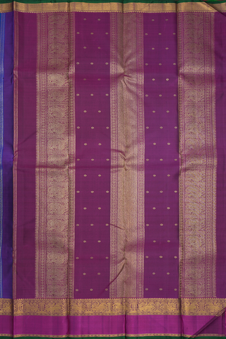 Jacquard Pattern Peacock Blue Kanchipuram Silk Saree