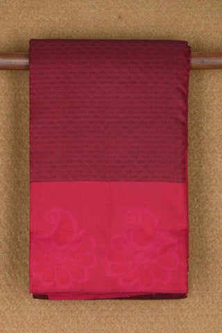 Jacquard With Paisley Border Maroon Art Silk Saree