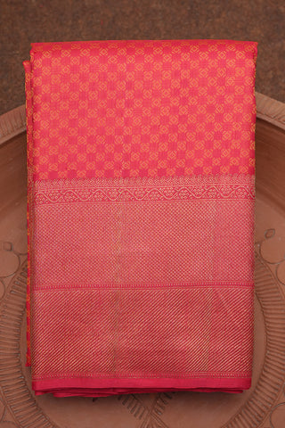 Threadwork Jacquard Chilli Red Kanchipuram Silk Saree