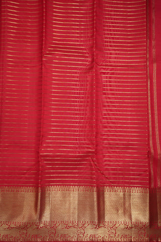 Yali and Kuyil Kann Zari Border Scarlet Red Kanchipuram Silk Saree