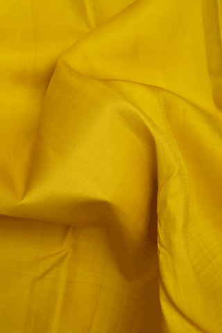 Korvai Zari Border Sunflower Yellow Kanchipuram Silk Saree