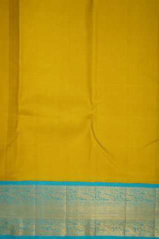 Korvai Zari Border Sunflower Yellow Kanchipuram Silk Saree