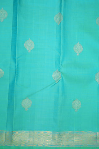 Kuyil Kann Zari Border Sea Green Kanchipuram Silk Saree