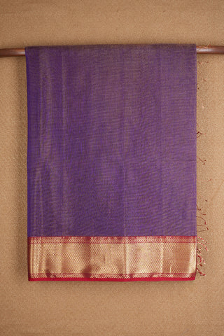 Kuyil Kann Zari Border With Zari Stripes Purple Maheswari Silk Cotton Saree