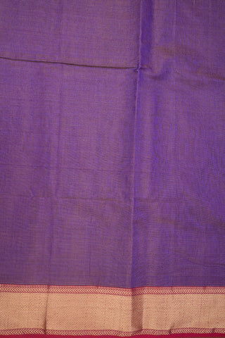 Kuyil Kann Zari Border With Zari Stripes Purple Maheswari Silk Cotton Saree