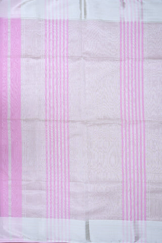 Kuyil Kann Zari Border With Plain Rose Pink Maheswari Silk Cotton Saree