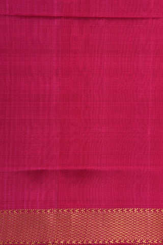 Mayilkan Zari Border In Plain Magenta Pink Mangalagiri Silk Saree