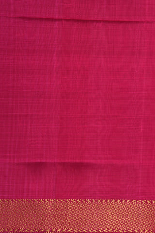 Mayilkan Zari Border In Plain Magenta Pink Mangalagiri Silk Saree