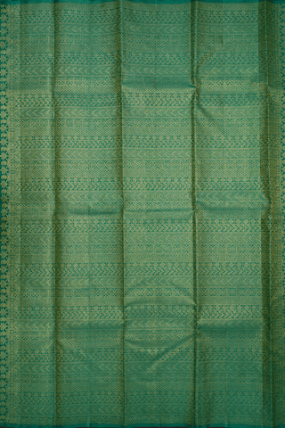 Ogee And Floral Zari Motif Pear Green Kanchipuram Silk Saree