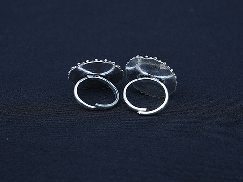 Pair Of White Crystal Stone Adjustable Silver Toe Rings