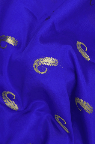 Paisley Zari Motifs Royal Blue Mysore Silk Saree