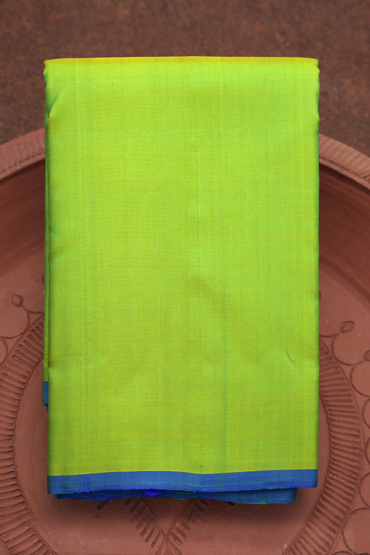 Plain Parrot Green Kanchipuram Silk Saree