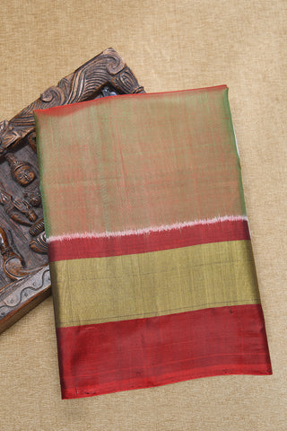 Contrast Border Plain Moss Green Patola Silk Saree