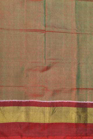 Contrast Border Plain Moss Green Patola Silk Saree