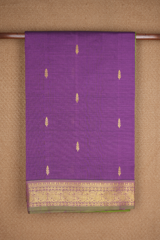 Peacock Border Purple Traditional Silk Cotton Saree