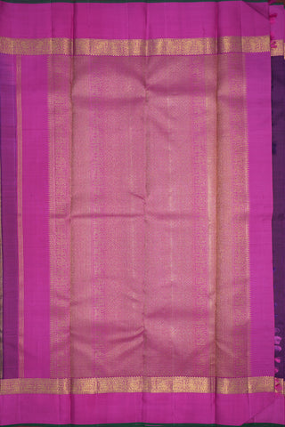 Peacock Floral Motifs Grape Purple Kanchipuram Silk Saree