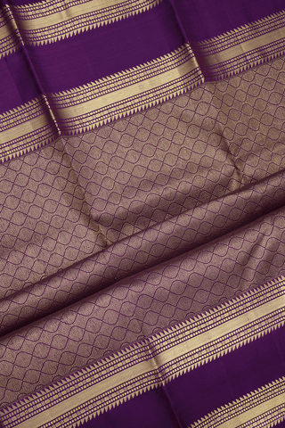 Pure kanjivaram silk saree deep purple and rust with silver and gold z –  Prashanti Sarees
