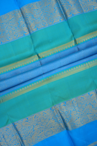 Peacock Motifs Celery Green Kanchipuram Silk Saree