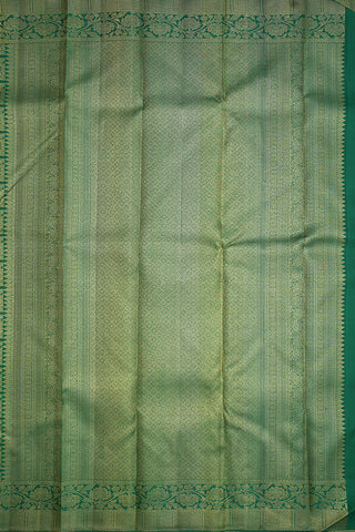 Peacock Paisley Motifs Emerald Green Kanchipuram Silk Saree