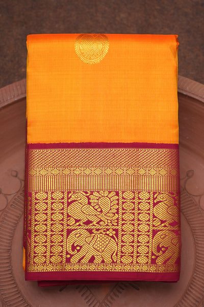 Buy Budget Rate Kanchipuram Silk Saree, Affordable Price for  Festivals,diwali, Haldi, Wedding, Party, Yellowish Orange Color,silkmark  Certified Online in India - Etsy
