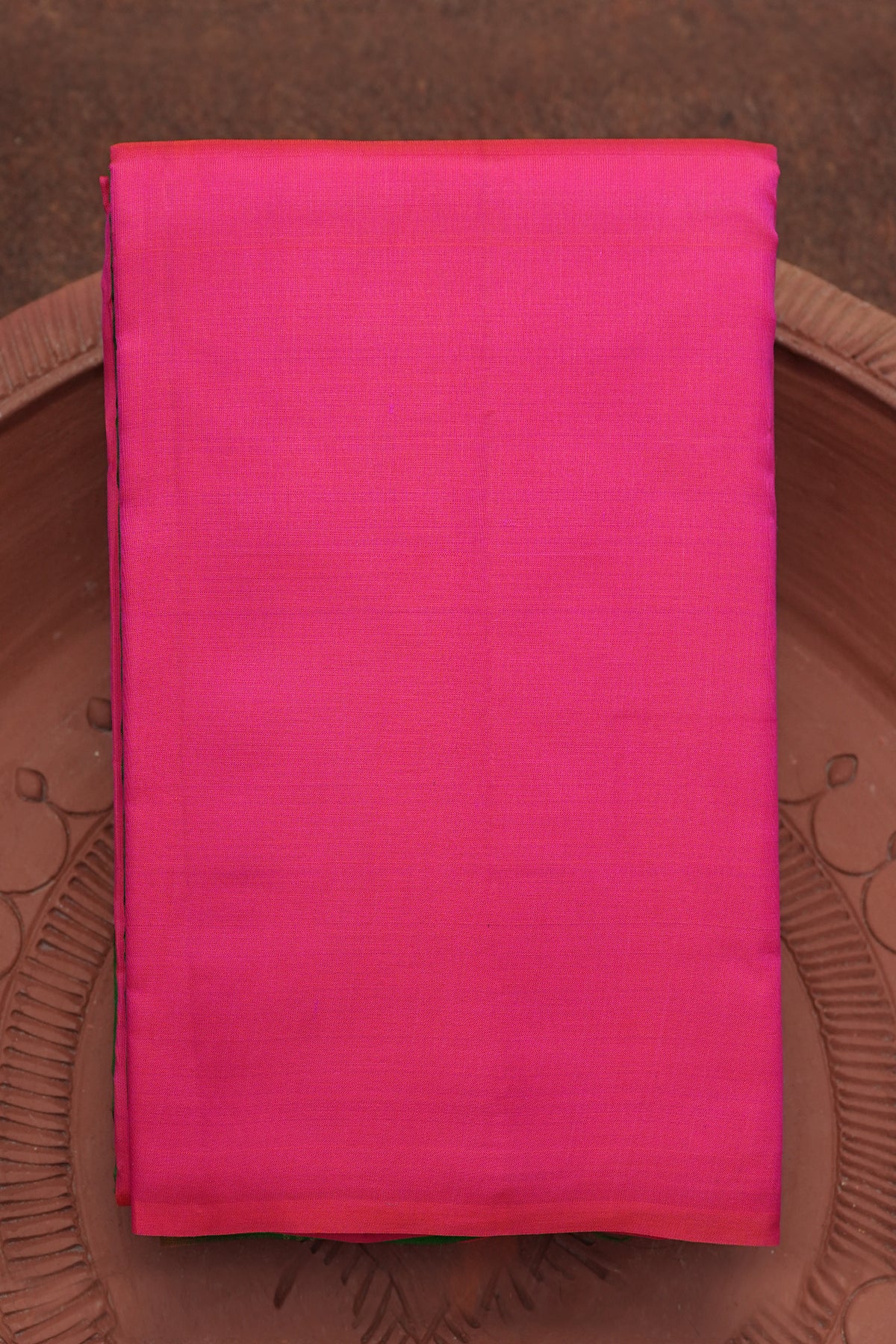 Plain Hot Pink Kanchipuram Silk Saree