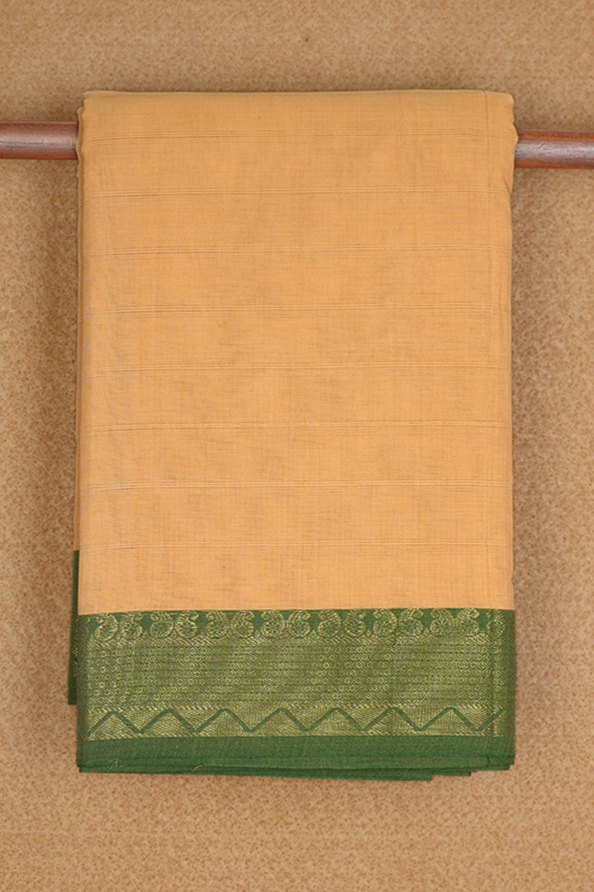 Plain Latte Beige Color Chettinadu Cotton Saree