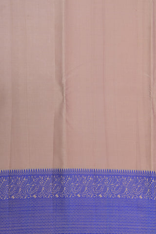 Plain Beige With Thread Work Border Kanchipuram Silk Saree