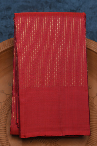 Plain Border With Zari Stripes Maroon Kanchipuram Silk Saree