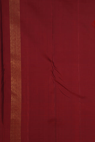 Plain Border With Zari Stripes Maroon Kanchipuram Silk Saree