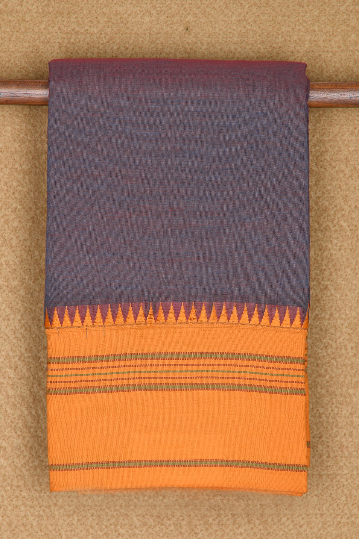 Plain Grey Semi Dharwad Cotton Saree