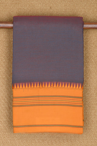 Plain Grey Semi Dharwad Cotton Saree