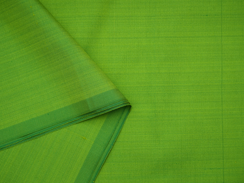 Plain Parrot Green Kanchipuram Unstitched Blouse Material