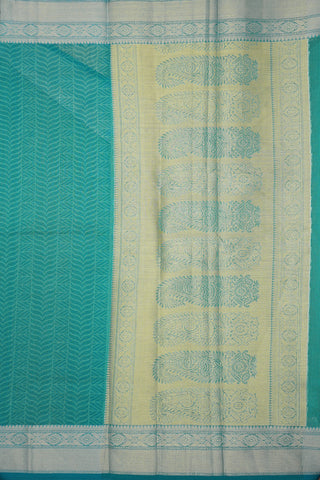 Printed Self Design Teal Blue Kota Cotton Saree