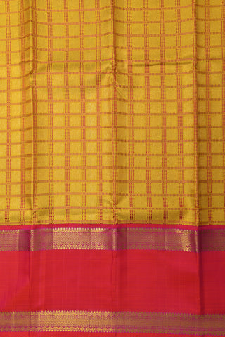 Rettai Pettu Zari Border Royal Yellow Kanchipuram Silk Saree