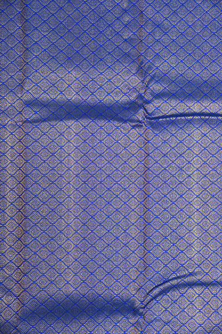 Rose Flower Zari Butta Azure Blue Kanchipuram Silk Saree